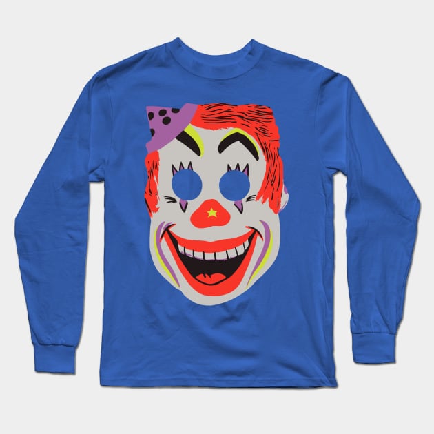 Vintage Halloween Clown Mask Long Sleeve T-Shirt by carcinojen